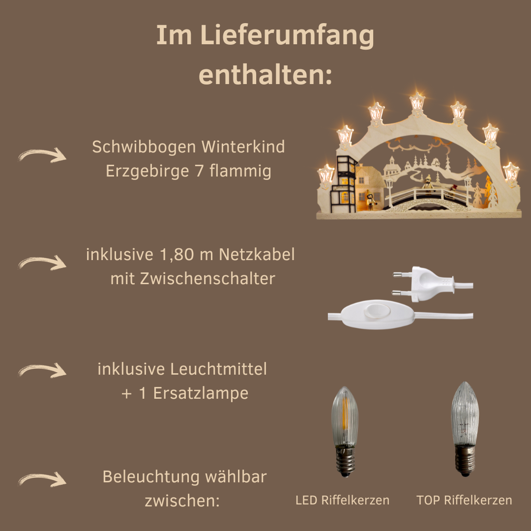 Schwibbogen Winterkinder 7-flamming | Erzgebirge | WEIGLA