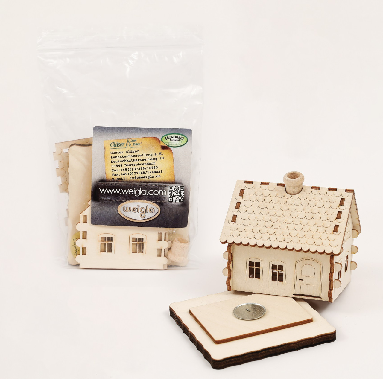 Räucherhaus Bastelset Räucherhaus 8 teiliges Bastelset aus dem Erzgebirge