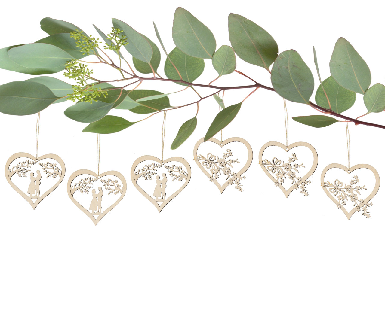 Herzornamente zum bemalen und basteln. Perfekt als Anhänger für ein Hochzeitsgeschenk oder als Tischdeko für Hochzeiten.