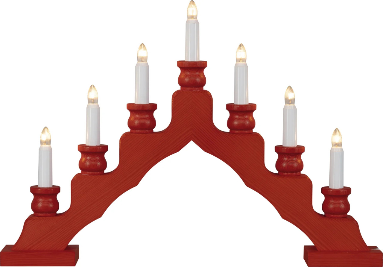 Schwedenleuchter rot Schwedenleuchter 7 flammig in rot