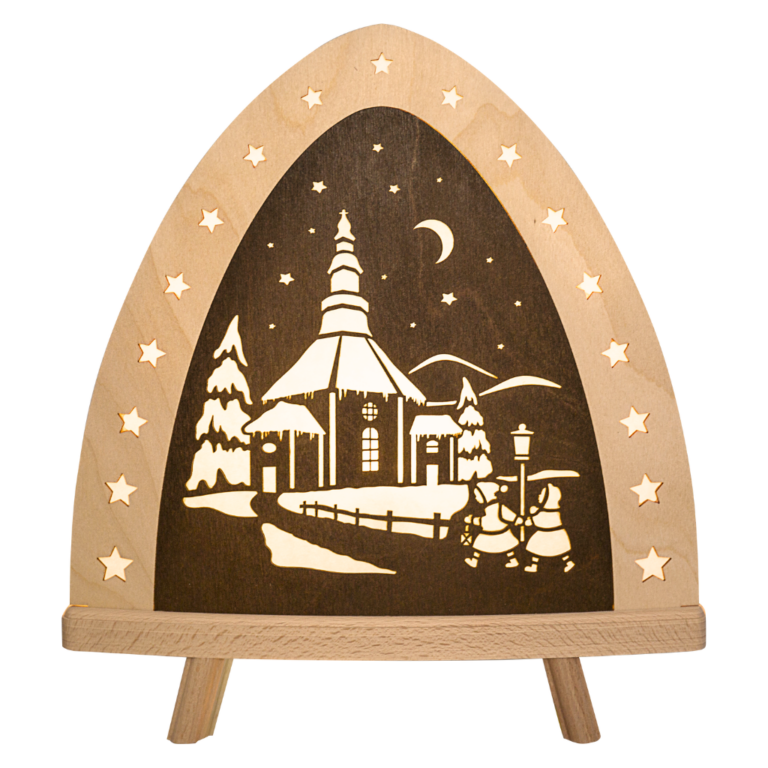 Weigla Dekoleuchte Aus Dem Erzgebirge – Motiv Herbst Mit 1 LED, 0,8 W, E14 | Fensterdeko & Herbstbeleuchtung Aus Holz