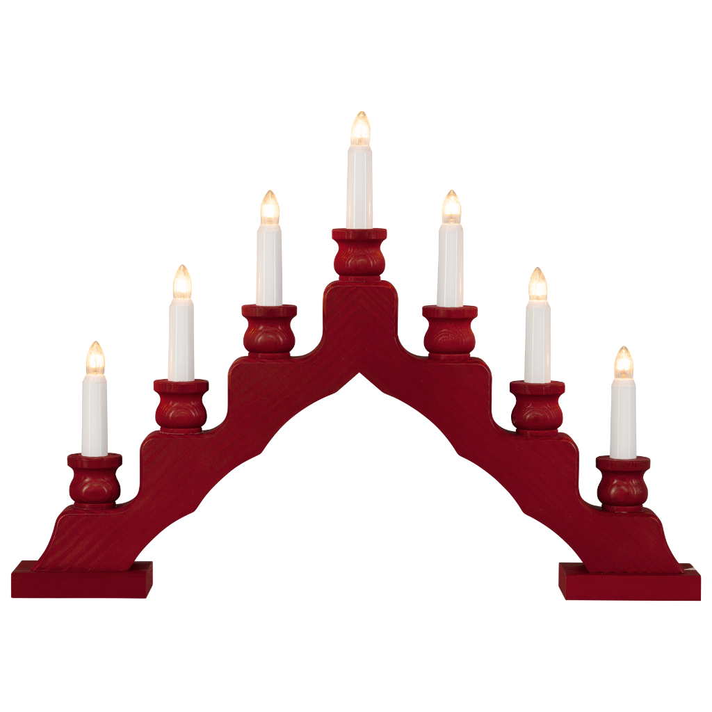 Schwedenleuchter bordeaux Schwedenleuchter in bordeaux 7 flammig aus Kiefernholz gefertigt. Hergestellt im Erzgebirge.