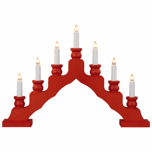 Schwedenleuchter aus Kiefernholz in Rot aus dem ERzgebirge.