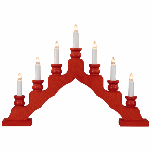 Schwedenleuchter aus Kiefernholz in Rot aus dem ERzgebirge.