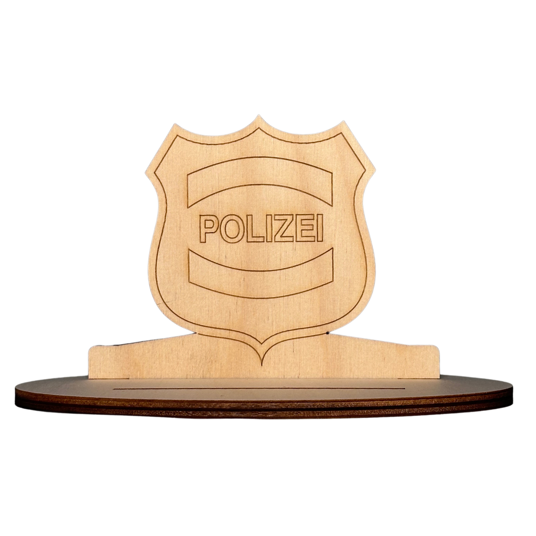 BS3POA Polizeiauto mit Abzeichen Bastelset Abzeichen