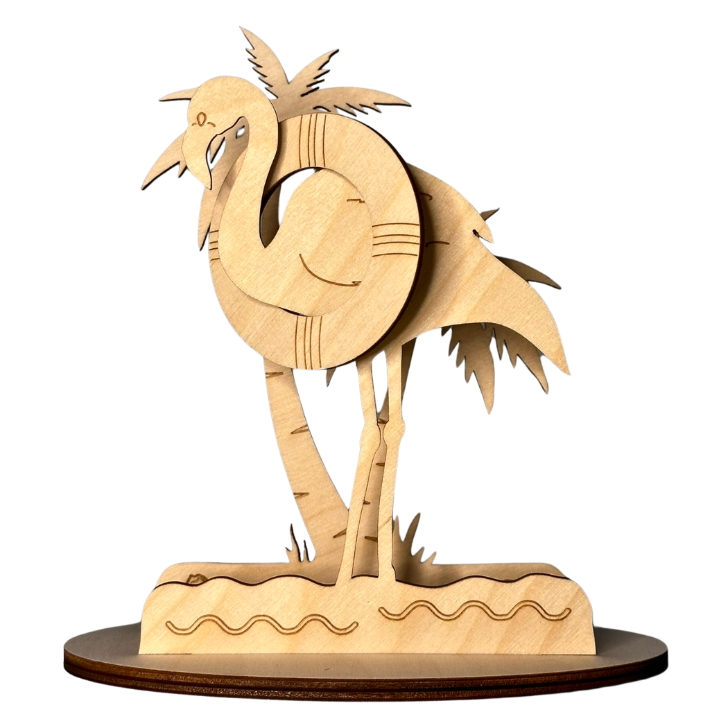 Flamingo mit Palme Bastelset Bastelset Flamingo mit Palme aus Sperrholz zum Bemalen und Basteln