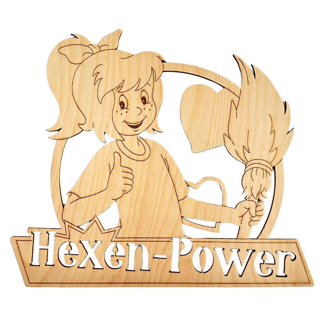 DH1BBHP Dekohänger Bibi Blocksberg Hexen Power Dekohänger Bibi Blocksberg aus Holz zum Bemalen und Kleben. Hergestellt im Erzgebirge