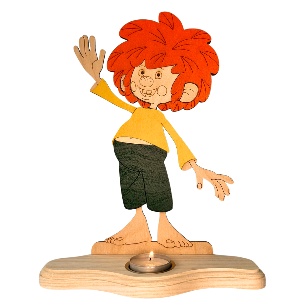 TL1PM Teelichthalter Pumuckl Teelichthalter Pumuckl aus Holz aus dem Erzgerbirge