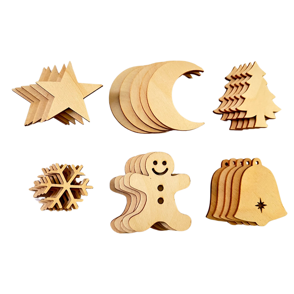 BS30SDW Streudeko Weihnachten Streudeko aus Holz in 6 verschiedenen motiven. 30 teilig aus dem Erzgebirge