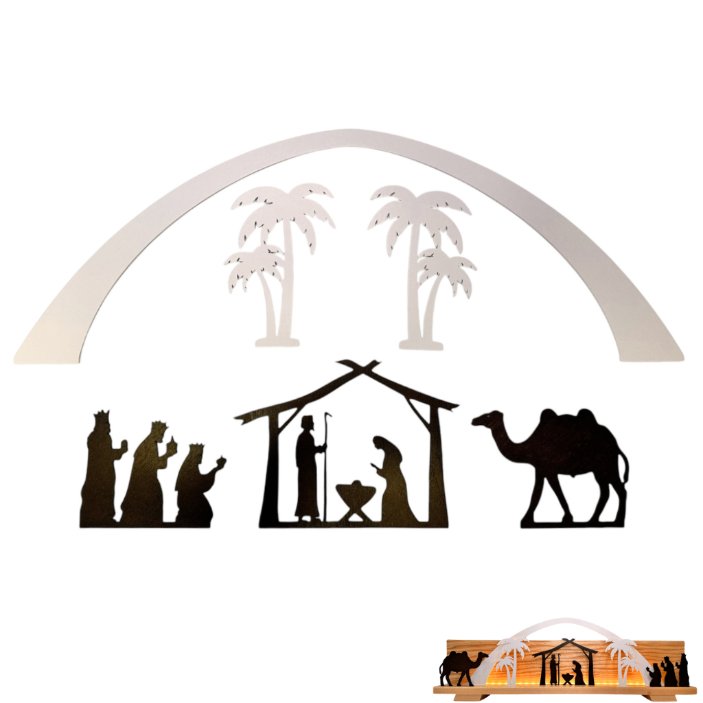 Figurensatz für Dekosockel Christi Geburt 6 tlg. Figurensatz Christi Geburt 6 teilig aus Holz für Dekosockel von weigla. Hergestellt im Erzgebirge.
