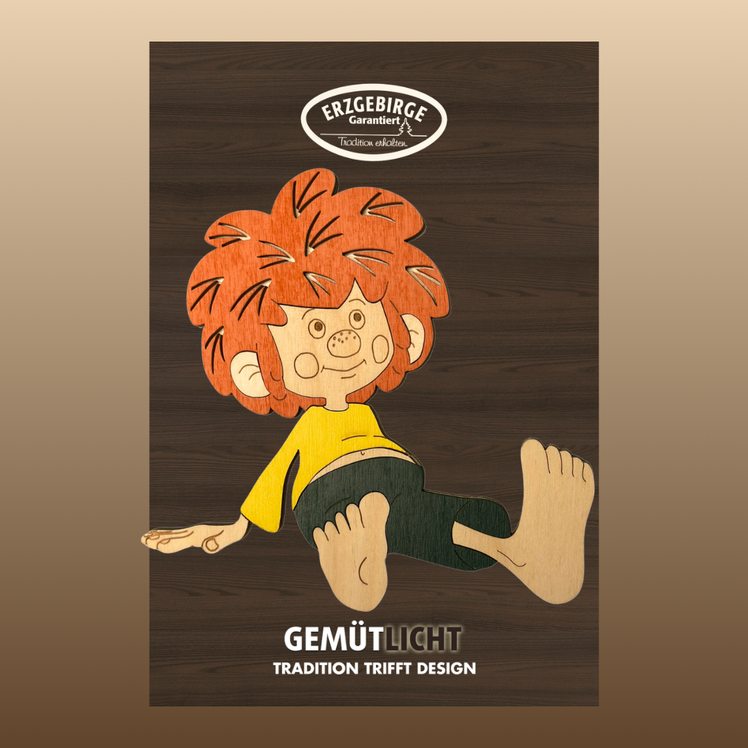 SF1PM01 Sammelfigur Pumuckl 01 sitzend abstützend