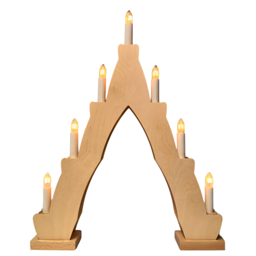 Fensterleuchter Spitze 7 flammig mit offenen Kerzen