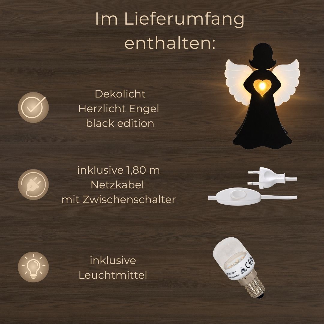 Herzlicht Engel Black Edition LED – Bild 3